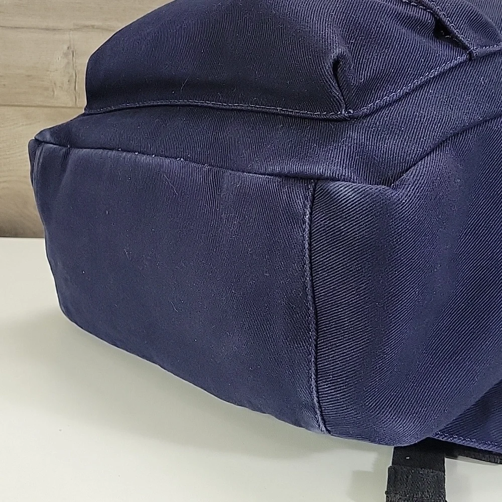 Everland Navy Canvas Drawstring Backpack